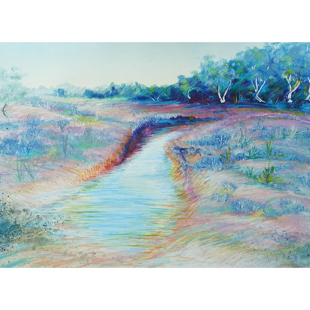 Late 20th Century Late 20th Century Impressionist Monoprint Landscape For Sale - Image 5 of 5