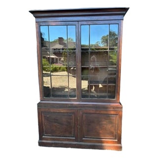 Mid Nineteenth Century Mahogany 3 Piece, Glass Library Bookshelf For Sale