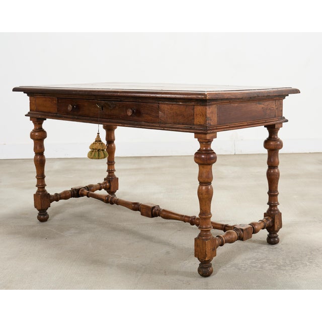 Late 18th Century 18th Century French Louis XIII Walnut Library Table or Desk For Sale - Image 5 of 18