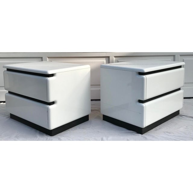 Pair Of Roger Rougier Post Modern Nightstands Chairish