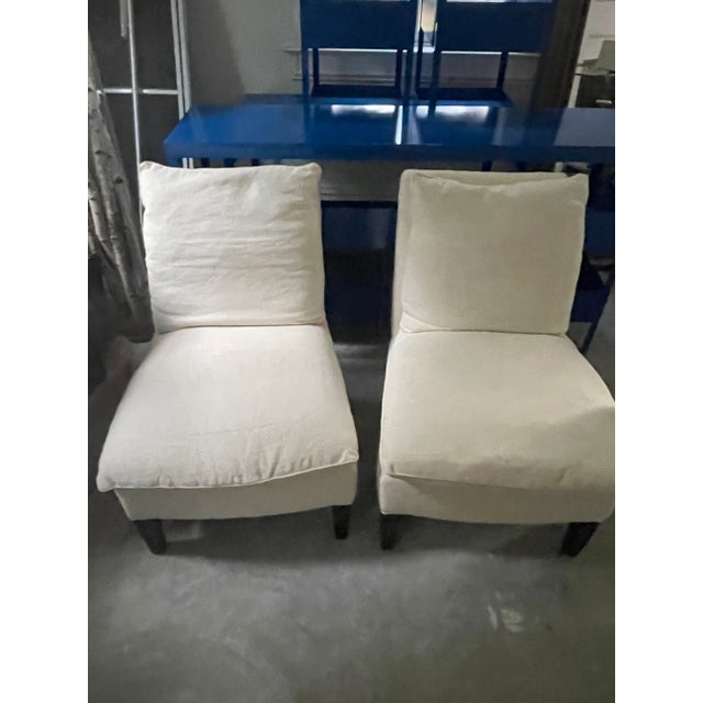 Cream Lee Industries Slipper Chairs- Pair For Sale - Image 8 of 9