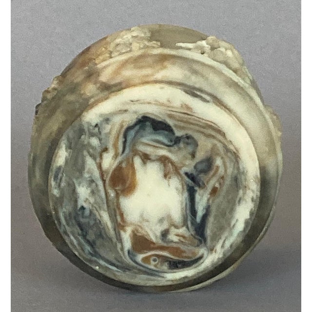 Alabaster Late 20th Century Slag Glass Urn or Relief-Decorated Vase, Ancient Neo-Classical Bacchanalian Figural Scene For Sale - Image 8 of 10