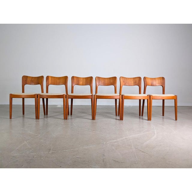 Mid-Century Modern Vintage Chairs in Teak from Koefoeds Hornslet, 1960, Set of 6 For Sale - Image 3 of 10