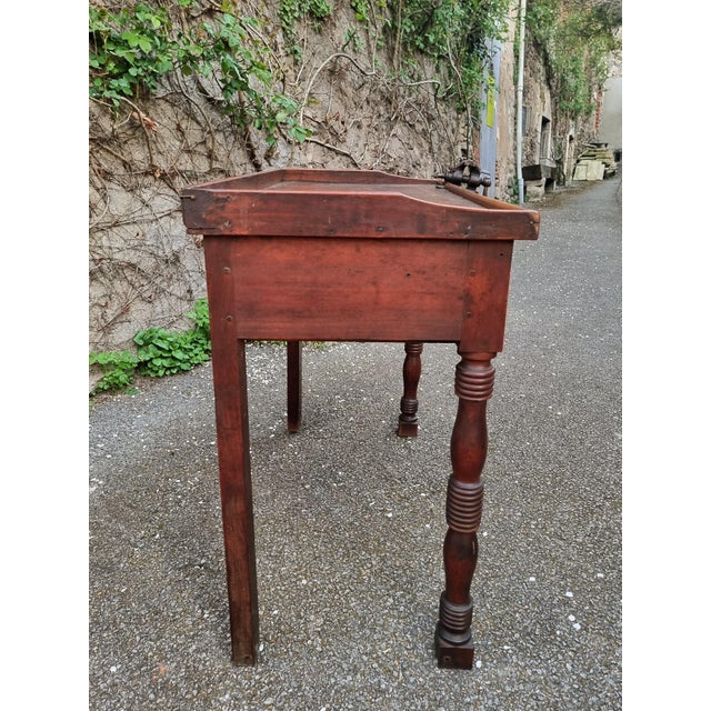 French Watchmakers Workbench with Drawers and Leather Surface, 1900s For Sale - Image 18 of 18