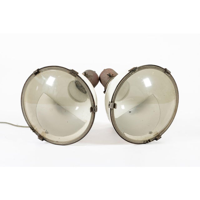Mid 20th Century Huge 22” Vintage Industrial Floodlight Lamps Westinghouse Pair For Sale - Image 5 of 11
