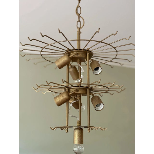 Large White Swirled Murano Chandelier with Marbled Pattern For Sale - Image 13 of 15