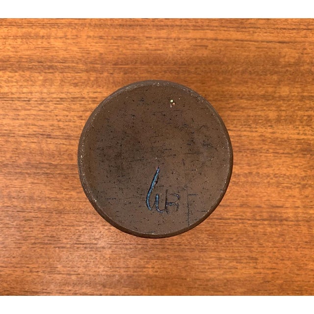 Ceramic Mid-Century Scandinavian Studio Pottery Vase with Seal Ornament, 1960s For Sale - Image 7 of 18