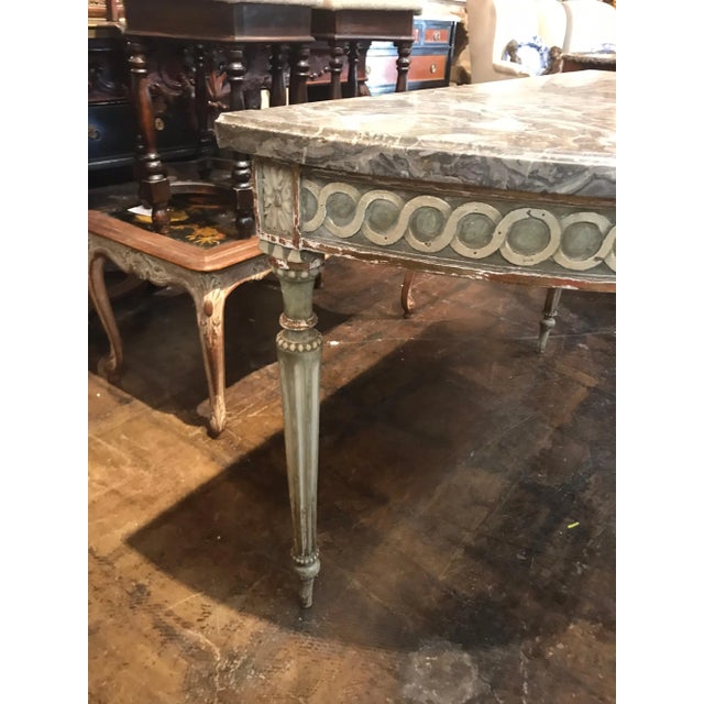 Late 18th Century 18th Century French Louis XVI Style Demilune Console With Grey Marble For Sale - Image 5 of 8