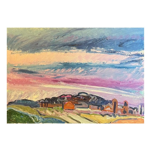 Jean Krille, Landscape 127, Oil on Masonite For Sale