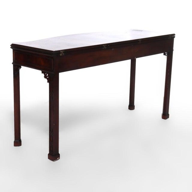 Antique Federal Style Mahogany Hinged Top Hall Table With Single Drawer C1930 For Sale - Image 16 of 17