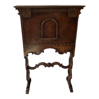 1920s Antique Art Nouveau Narrow Drop Lid Desk For Sale