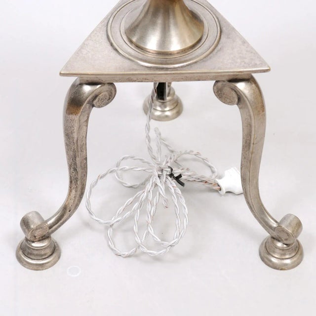 Traditional Early 20th Century Pair of Silver Plate Floor Lamps by Sterling Bronze Co. For Sale - Image 3 of 7