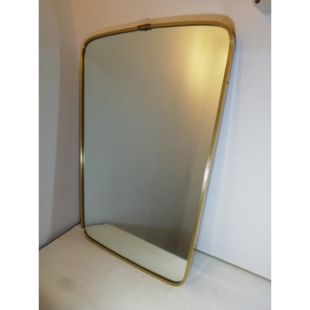 Vintage Mirror with Brass Frame, Italy, 1960s For Sale - Image 10 of 10