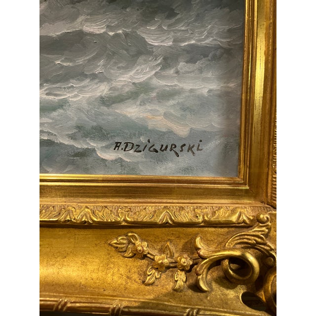 Mid 20th Century 20th Century Sea Scape (1911-1995) by Alexander Dzigurski For Sale - Image 5 of 6