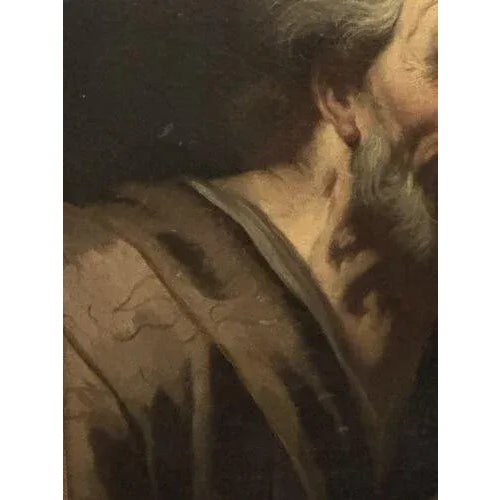 17th Century Old Master Flemish Antwerp School Elder Bearded Scholar Portrait Oil on Canvas For Sale - Image 5 of 11