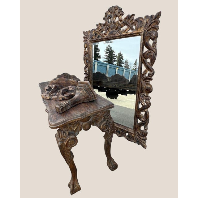 Late 20th century (1970s–1980s) Spanish Colonial / Hacienda revival furniture, made in Mexico. A striking Old World...