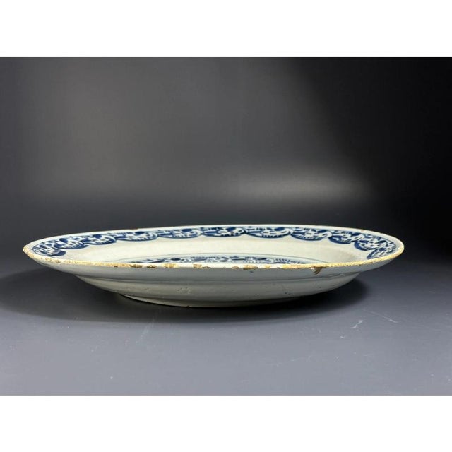 Brown Dutch Peacock Delft Charger, 18th Century For Sale - Image 8 of 11