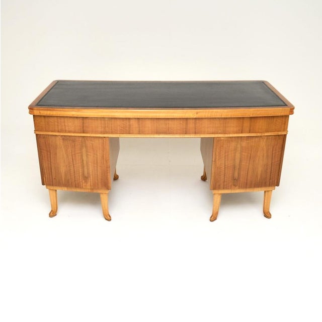 Metal Vintage Walnut Pedestal Desk from Laszlo Hoenig, 1950s For Sale - Image 7 of 14
