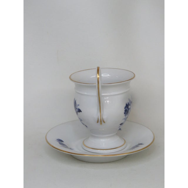 Richard Ginori Italy White Blue Floral Porcelain Coffee Cup and Saucer 4694b For Sale - Image 11 of 15
