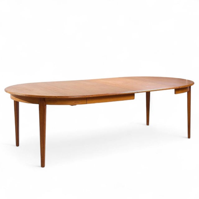 Arne Vodder Mid Century Danish Teak Expanding Round Dining Table With 3 Leaves For Sale - Image 12 of 16