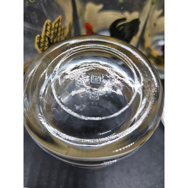 Anchor Hocking Vintage Anchor Hocking "Rooster Morn" Juice Decanter and Matching Juice Glasses Set. For Sale - Image 4 of 4