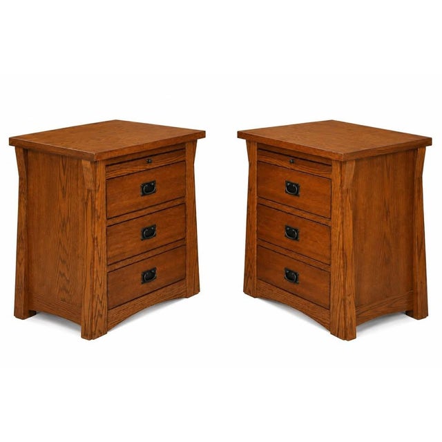 Mission Pair of Mission Creek 3 Drawer Nightstands For Sale - Image 3 of 5