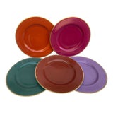 Sandrine Ganem Paris Hand Painted Limoges Dinner Plates - Lot of 5 For Sale