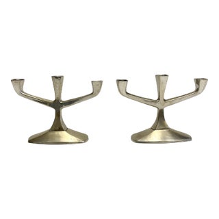 Italian Pair of Brutalist Candlesticks From 60's For Sale