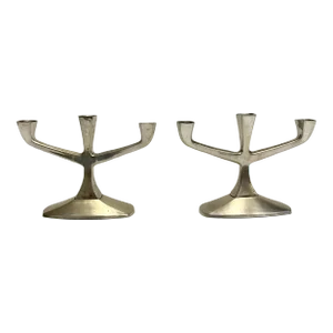 Italian Pair of Brutalist Candlesticks From 60's