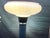 This handsome Mid Century Modern Lucite torchiere dove gray color floor lamp features alternating small bands of chrome...