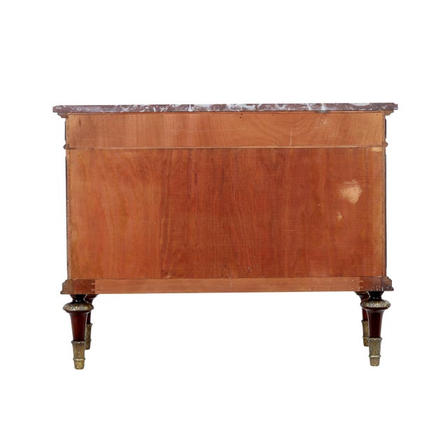 Brown Mid-Century Ornate Mahogany Marble Top Chest of Drawers, 1960 For Sale - Image 8 of 11