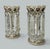 Late 19th Century Antique Crystal Glass Bohemian Enamel Pair Overlaid Lusters Candlesticks 19thCt For Sale - Image 5 of 10