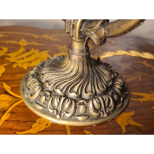 1960s Bronze and Brass Tulip Lamp with Translucent Shade, 1960 For Sale - Image 5 of 12