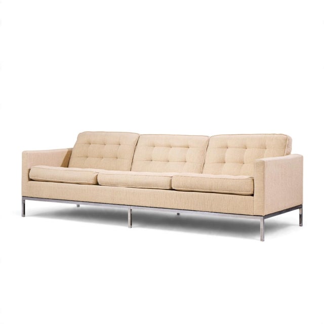 Mid-Century Modern Florence Knoll Mid Century Relaxed Chrome Sofa For Sale - Image 3 of 9