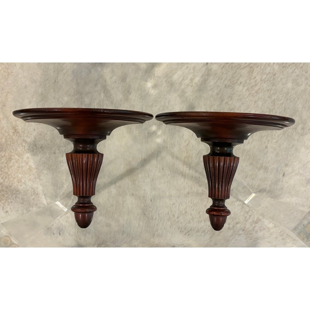Antique Neoclassical Carved Mahogany Wall Shelves - A Pair For Sale - Image 11 of 11