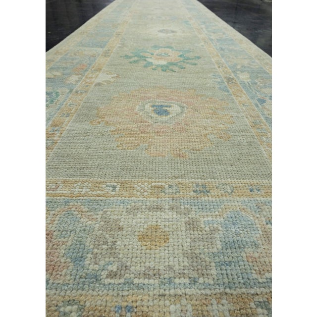 Textile Turkish Oushak Runner Rug 2'11" x 11'5" #17438 For Sale - Image 7 of 8