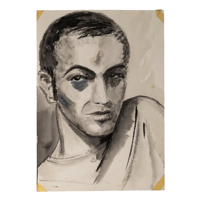 Unknown, Depicting a Mans Face, 20th Century, Paper For Sale