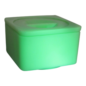 Jeanette Poinsetta Jadeite Refrigerator Dish With Lid 1930s Uranium Glass 4753b