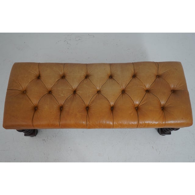 Traditional Hancock & Moore Tufted Leather Window Bench For Sale - Image 3 of 14