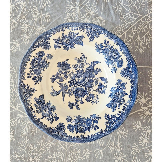 Vintage Blue and White Asiatic Pheasants Transferware Plates by Wedgwood, 1970, Set of 6 For Sale - Image 4 of 4