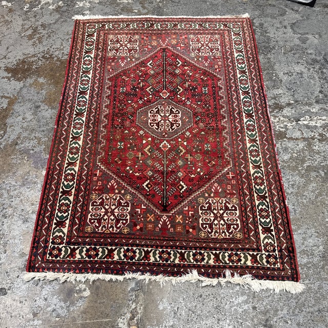 Textile 3ft 7in × 5ft 4in Persian Area Rug From Iran, Vintage For Sale - Image 7 of 12