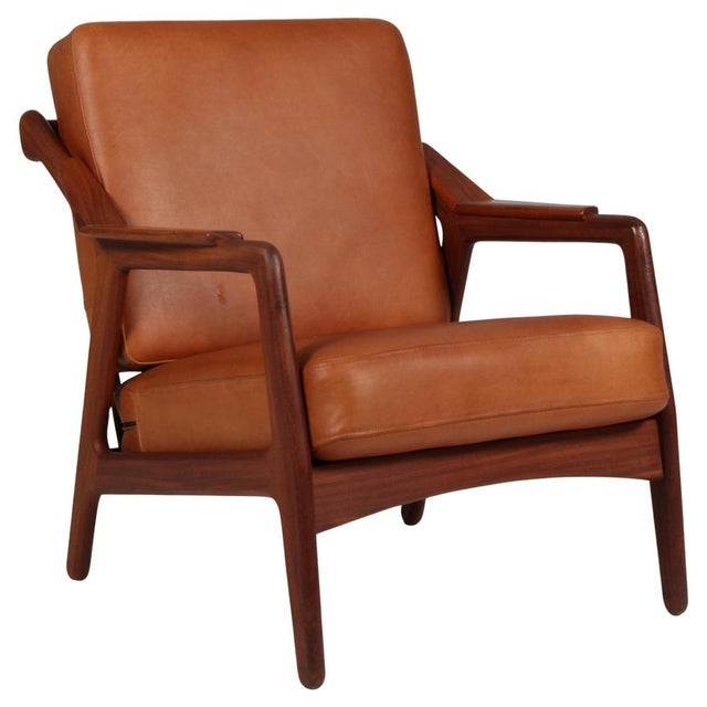 Tan Lounge Chair by H. Brockmann Petersen, 1960s For Sale - Image 8 of 8