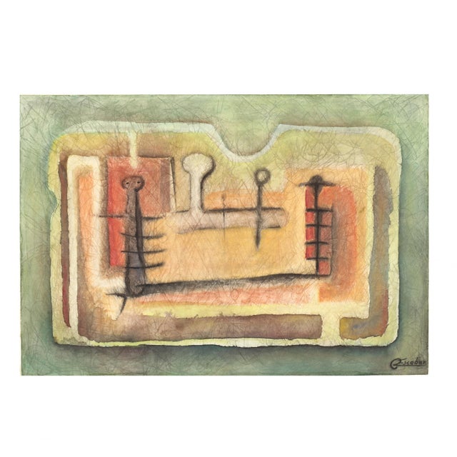 Attributed to Marison Escobar (French/American, 1930-2016). Watercolor on wove paper signed "Escobar" at lower right,...