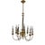 Art Deco Nine-Light Brass Chandelier, 1940s For Sale
