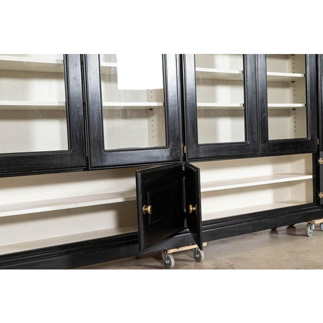 English Ebonised Mahogany Glazed Bookcase, 1940 For Sale - Image 10 of 17