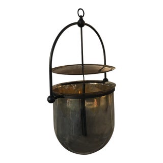 Baker Furniture Bell Smoked Glass Pendant For Sale