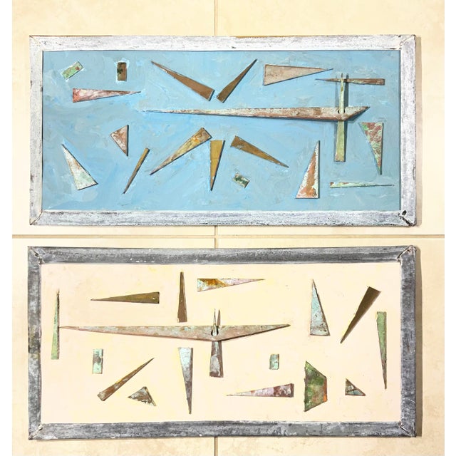 Exquisite Pair of Joseph Malekan Abstract Mixed-Media Wall Sculptures For Sale - Image 14 of 14