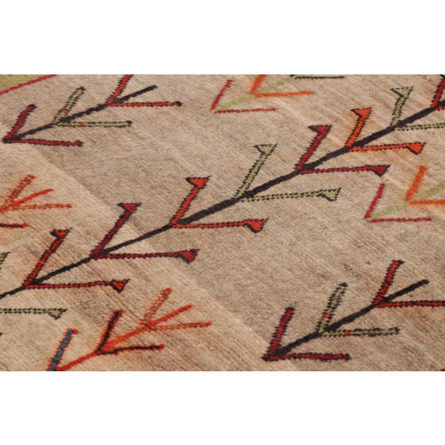 1950s Vintage Persian Gabbeh Rug, Minimalist Tree of Life Pattern - Rug & Kilim For Sale - Image 5 of 10