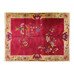 Antique Chinese Art Deco Hand Knotted Wool Rug, 8'8x11'9