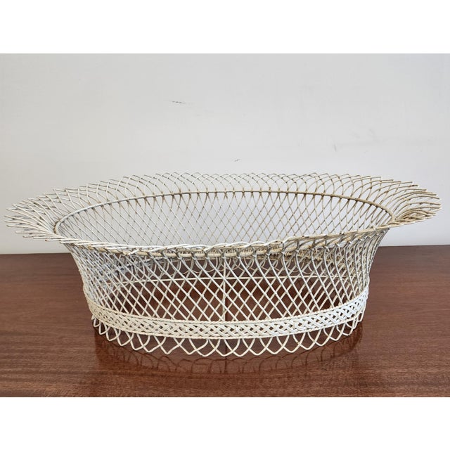 Antique 19th C. French Oval Wire Garden Basket or Planter For Sale - Image 9 of 18